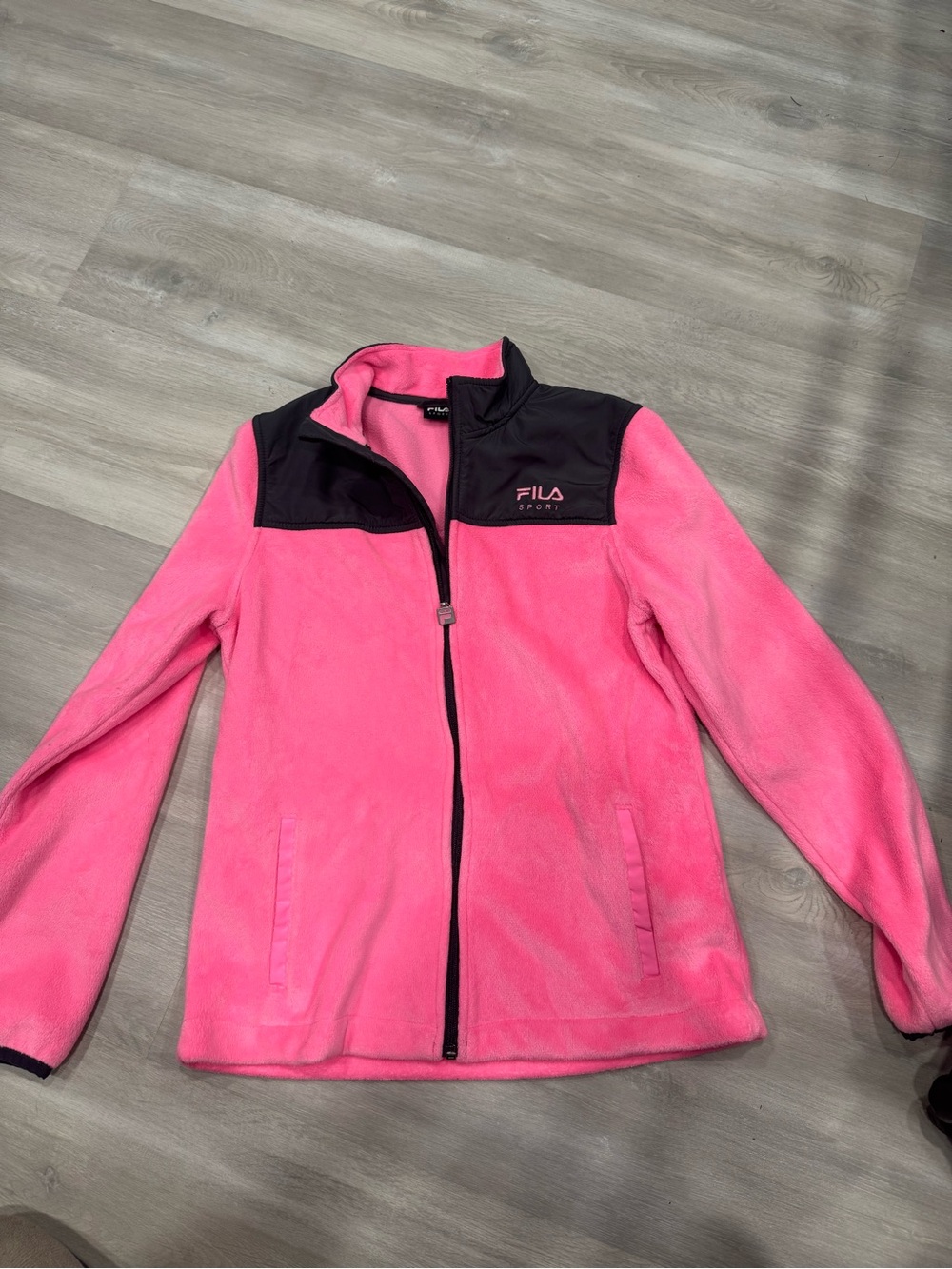 Fila Sport Pink and Dark Grey Girls Fleece Jacket